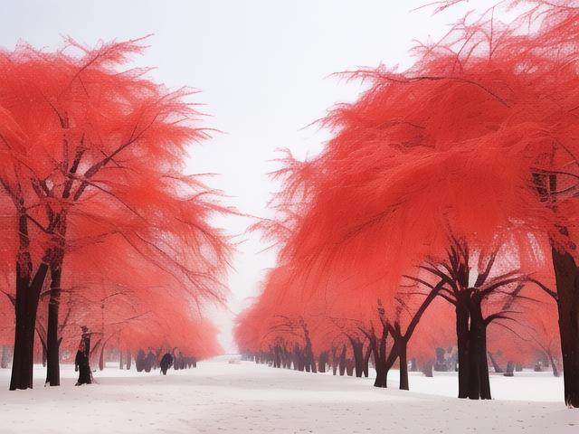 岁月如烟雪地任西东,人间红景映晶莹世界